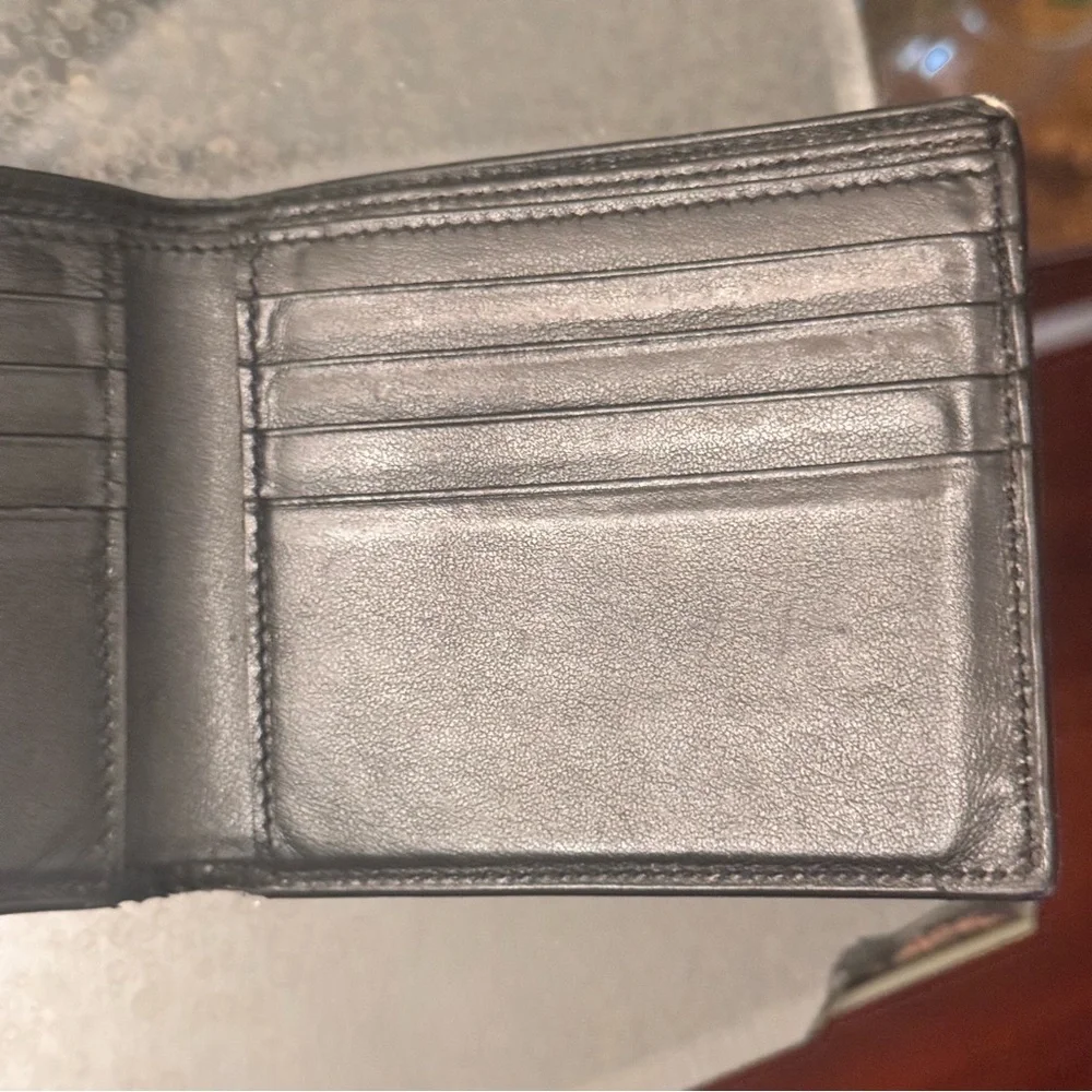 Saint Laurent Black Patent Leather Money Clip Wallet with YSL Logo